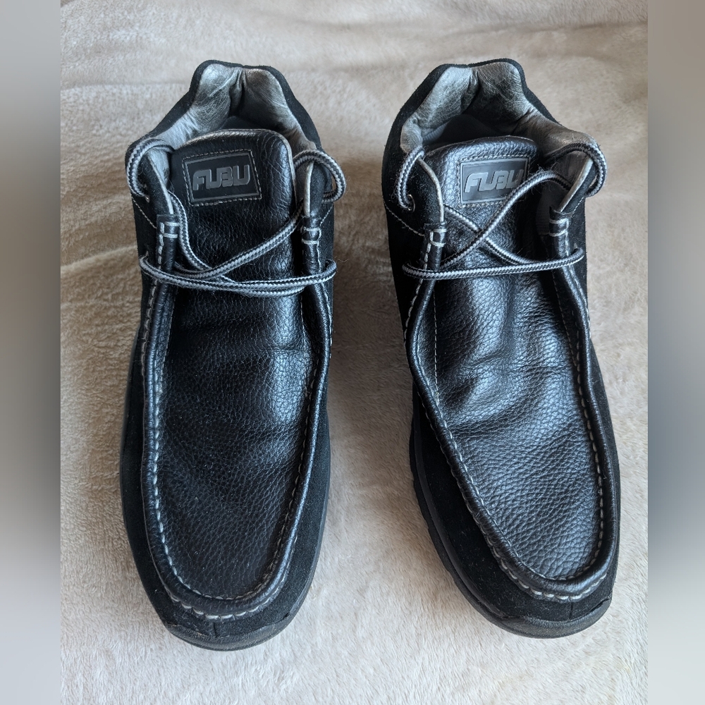 FUBU Men’s Black Suede & Leather Casual Chukka Shoes - Picture 5 of 8